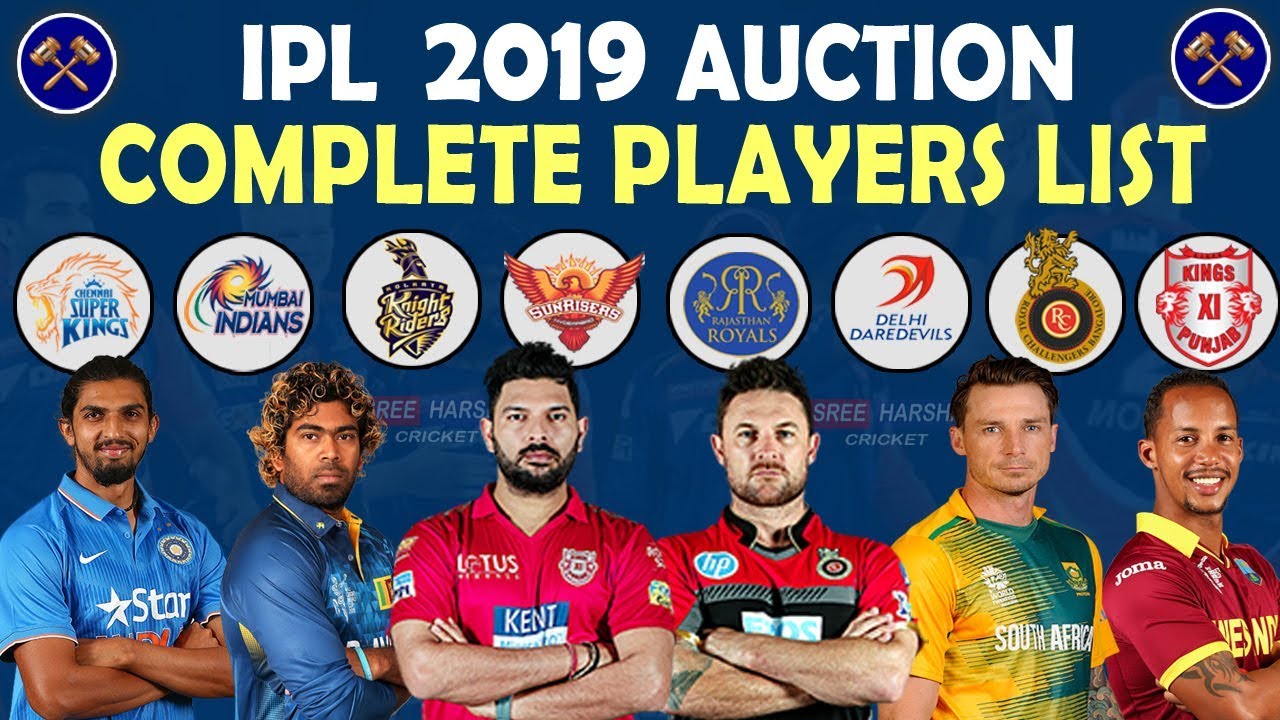 IPL 2019; Complete Auction List; Live Update Full List Of Sold & Unsold Players