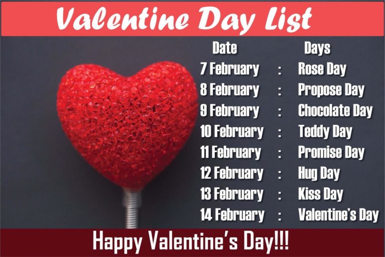 Valentines Day Week List 2019: Date Sheet & List Of February's Days Of Love