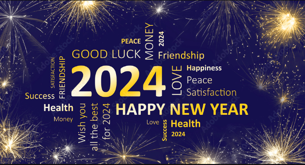 Happy New Year 2024 WhatsApp Inspiring Status DP Messages Greetings