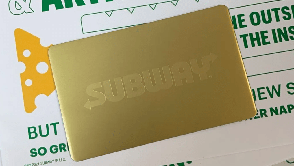 Subway Gold Card & Black Card